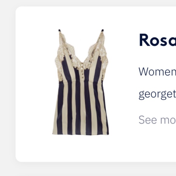 NWT Rosamarina Striped lace-trimmed silk cami - Picture 1 of 5